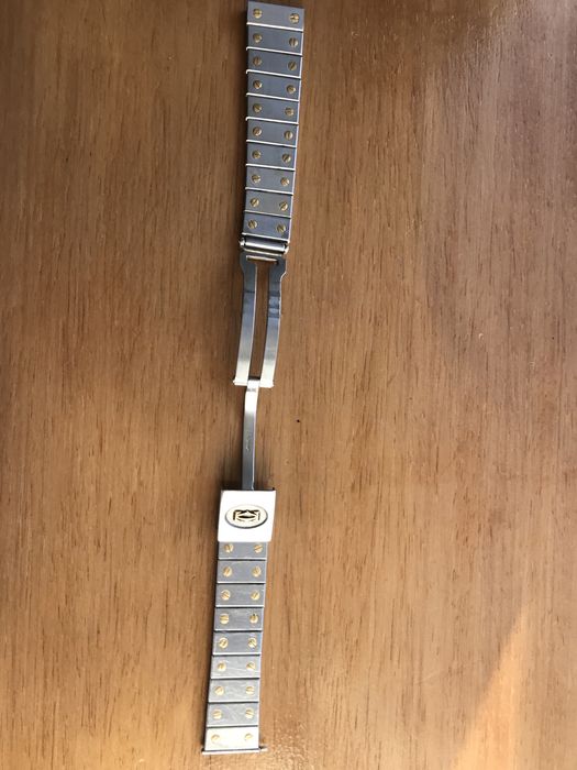 elos bracelete relogio cartier santos (aco e ouro)