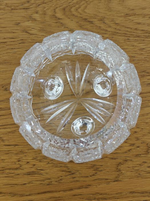 Kryształy PRL Misa na nóżkach, Wazon Kula, Owocarka
