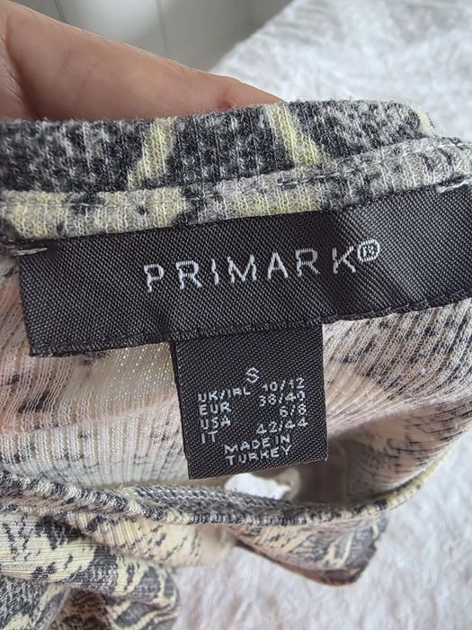 Bluzkavtop panterka Primark żółta  pastelowa szara piękna