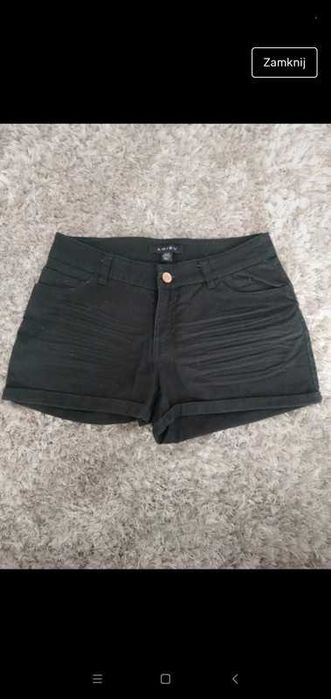 Krótkie spodenki czarne szorty modne letnie wakacyjne rozmiar xs