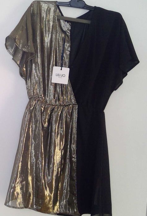 LIU - JO - NOWA złoto - czarna  sukienka- tunika roz.S/M