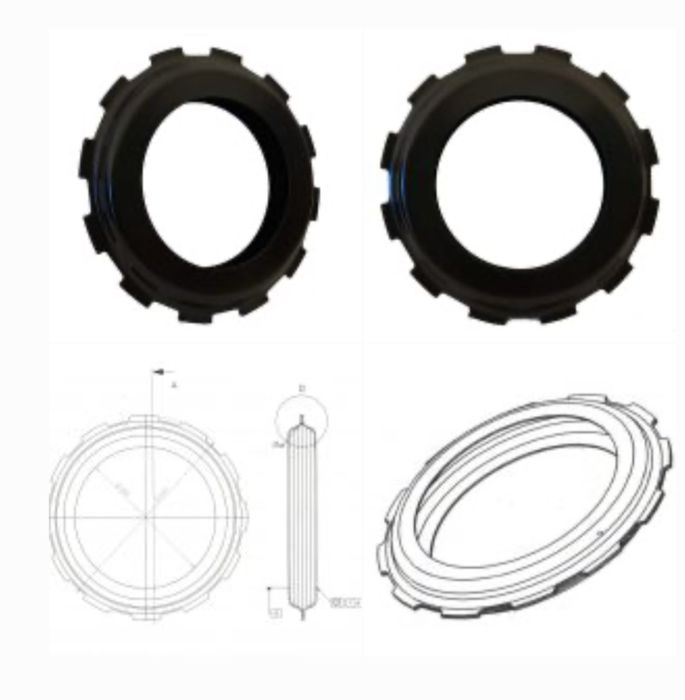 Pierścień wału dyskowego na rurę fi 355mm średnica zewnetrzna 600mm