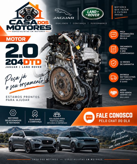 Motor Jaguar Land Rover 2.0 Diesel 204DTD AJ200D 12 Meses Garantia