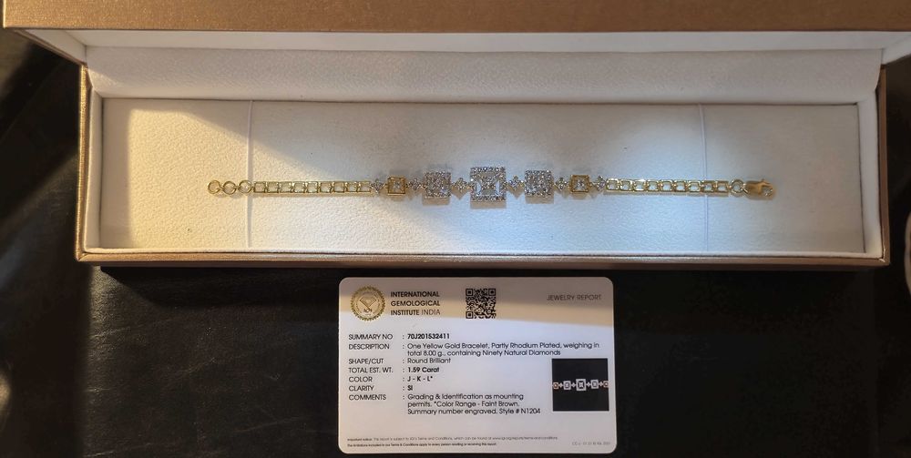 Bransoletka Ze Złota 8.00GR 14K(585) I Diamentami Naturalnymi 1.59CT