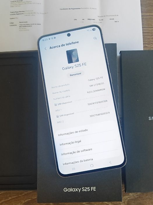 Samsung S25 FE 5G 8GB/256GB Dual Sim Preto Seminovo(Usado 1 dia), C/Garantia Aceito Retomas