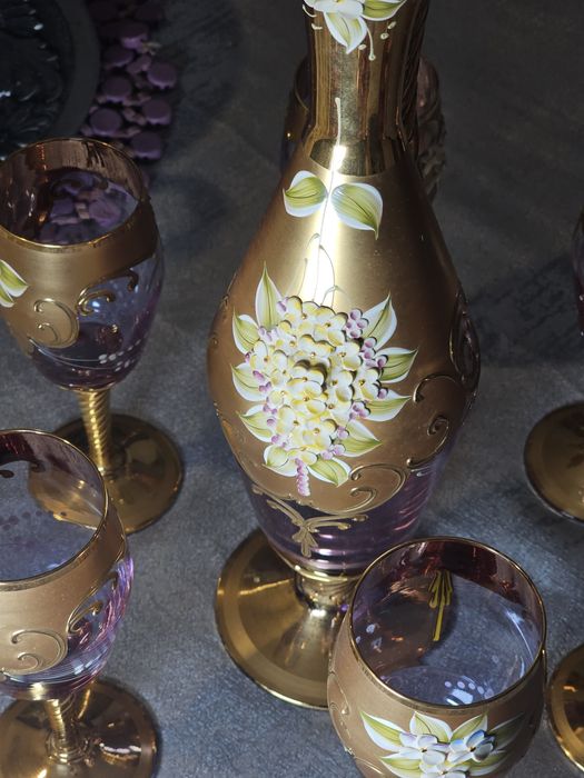 Conjunto de 6 copos e garrafa