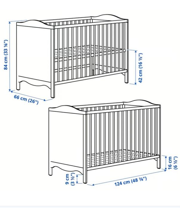 Cama de bebé 
Berço, branco, 60x120 cm