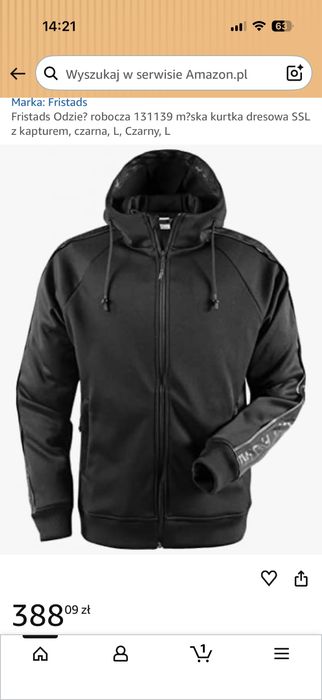 Bluza dresowa z kapturem Fristads