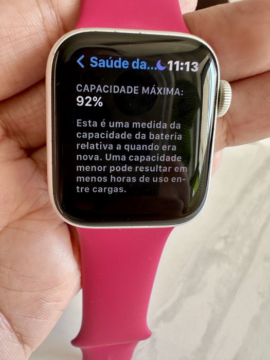 Apple Watch Series 5 40mm Prata +  Caixa + Carregador + 4 Pulseiras Extras