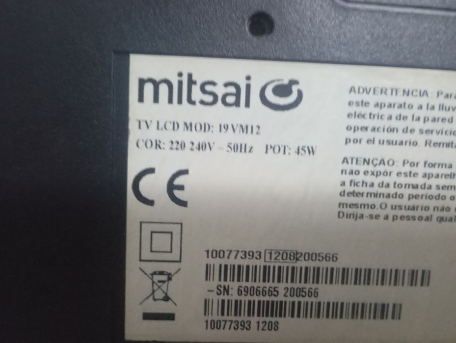 TV Mitsai 19" peças