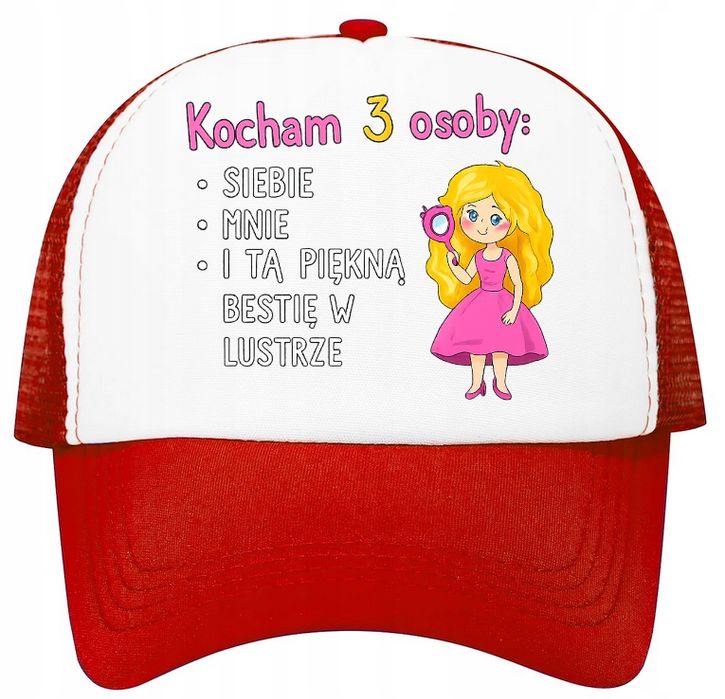 czapka z daszkiem trucker kocham 3 osoby dla kobiety na walentynki