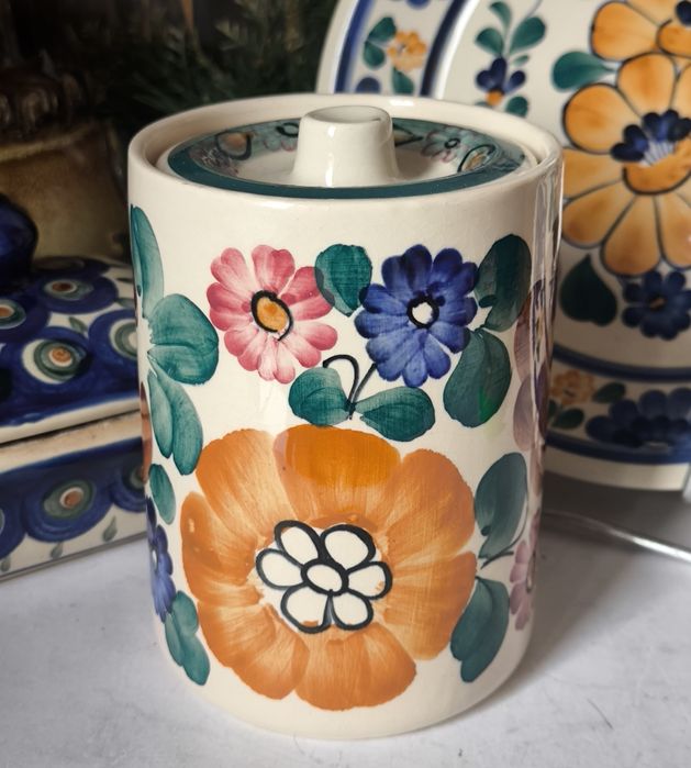 Pojemnik piękny stary fajans Włocławek