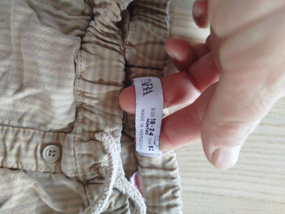 Śliczne eleganckie stylowe beżowe Boho spodenki Zara 92 sesja bawełniane