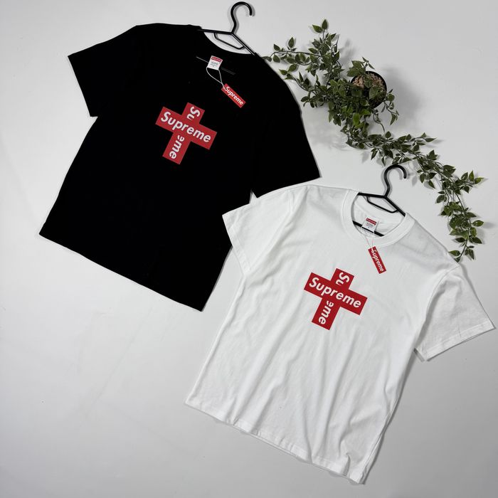 Футболка Supreme Cross Box Logo Tee S-XL тішка супрім суприм хрест лого