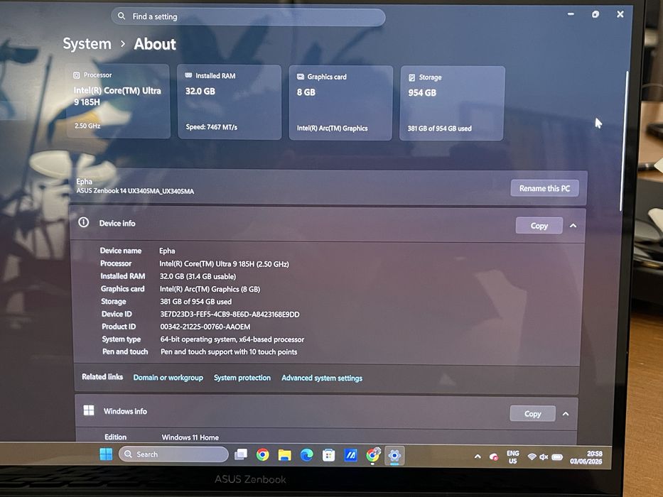 ASUS Zenbook 14 UX3405MA – Excelente Estado