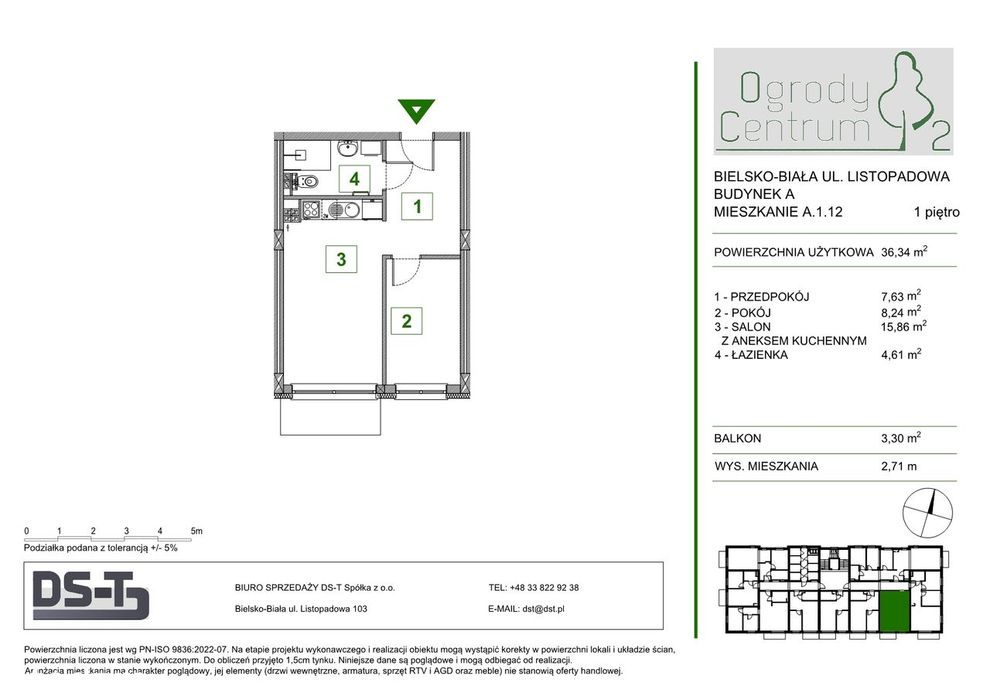 Ogrody centrum 2 | mieszkanie 2-pok. | A.1.12