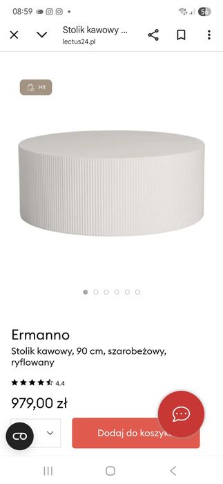 Stolik kawowy okrągły ryflowany