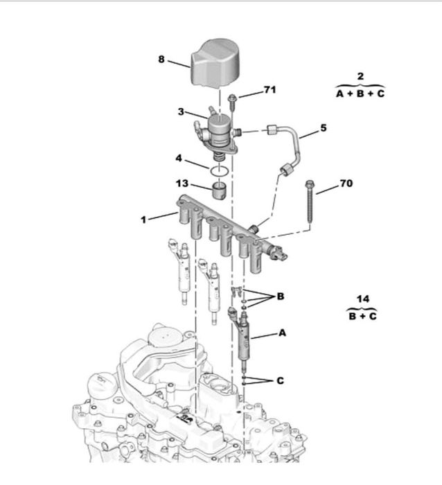 Przewód listwy paliwa Peugeot, Citroen, Opel