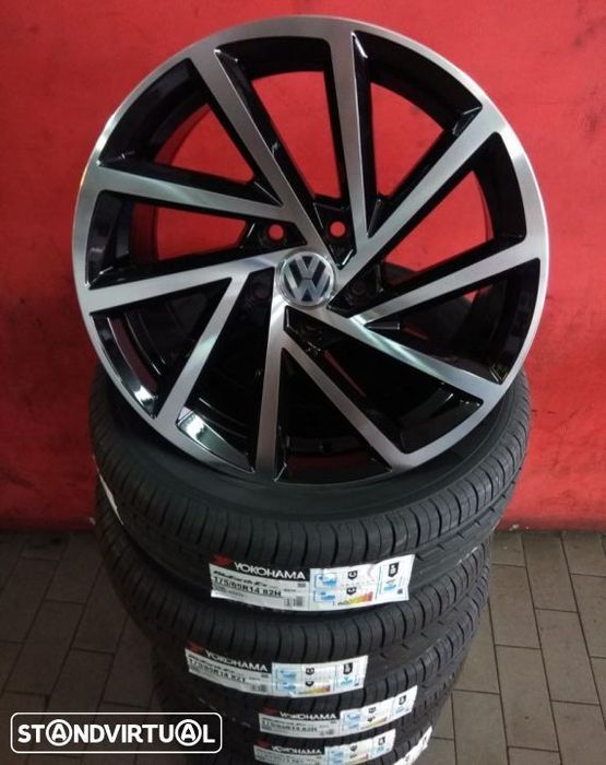Jantes 17 NOVAS VW GTI pretas polidas C/ pneus usados