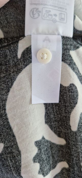 Długa letnia maxi biało-czarna sukienka H&M plus size XL-3XL