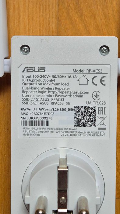 Wzmacniacz wifi ASUS RP-AC53