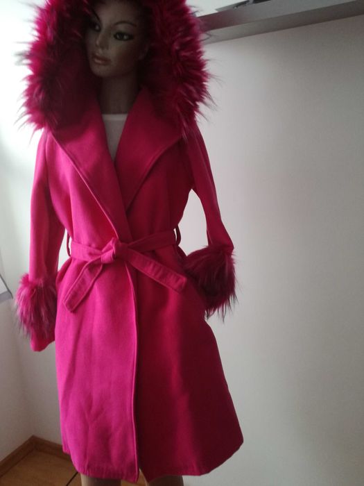 Plaszcz dlugi rozowy