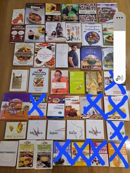 Livros de gastronomia como novos