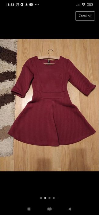 Bordowa sukienka S