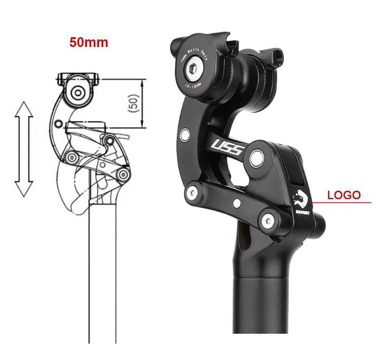 Espigão de Selim com Suspensão SAFORT-USS MTB 30.9 mm - Curso de 50 mm