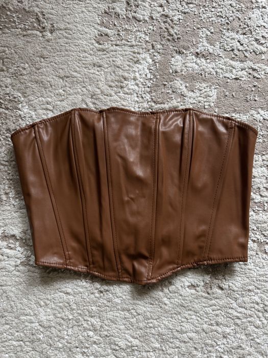 Корсет zara s еко шкіра сорочка