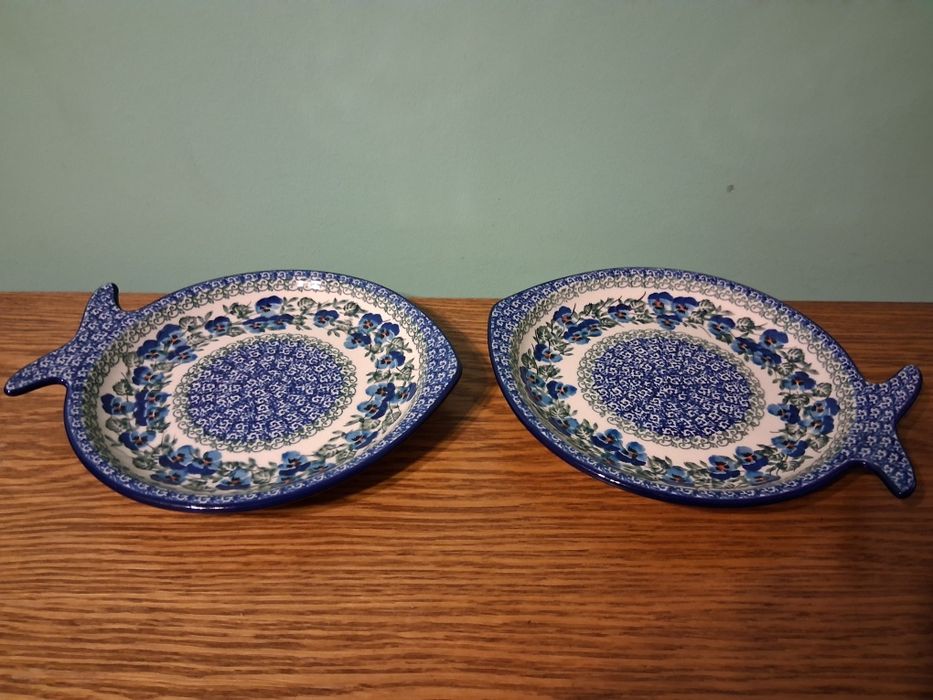 2 Talerze ryba 21cm GAT1 Ceramika Artystyczna Boleslawiec