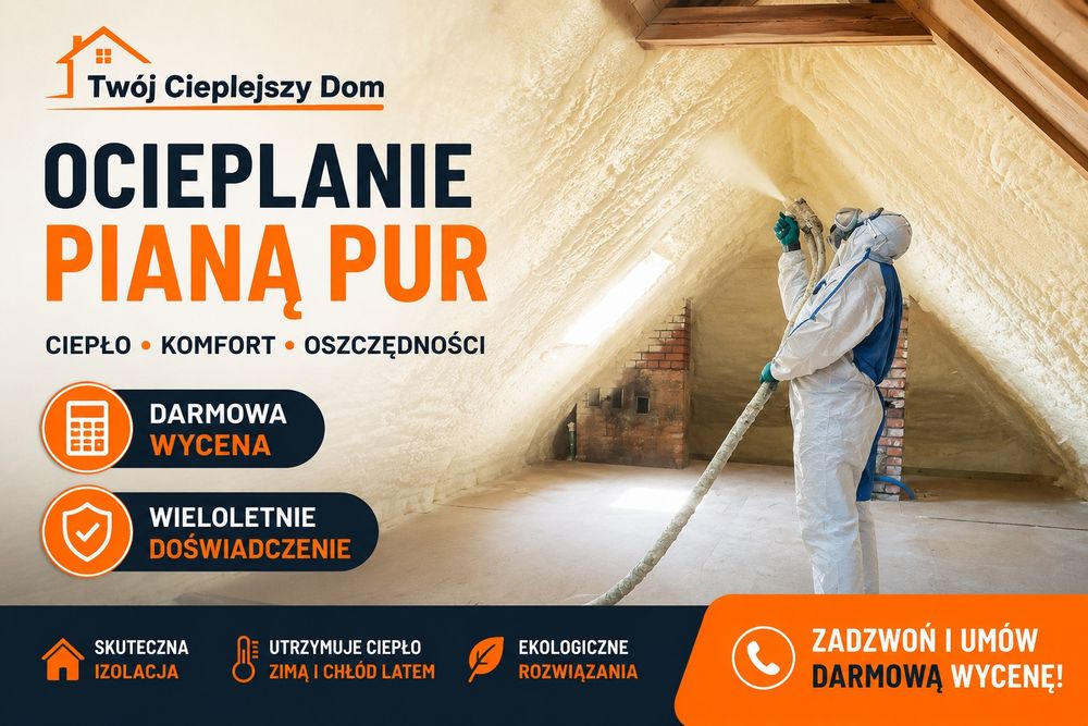 Ocieplanie poddasza pianą PUR - izolacje natryskowe dachu pianką