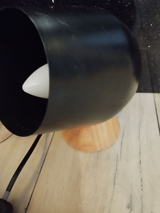 Lampa lampka nocna dwie sztuki czarna drewno