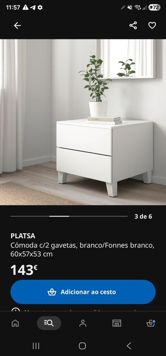 Cómoda ikea platsa branca- 2 gavetas