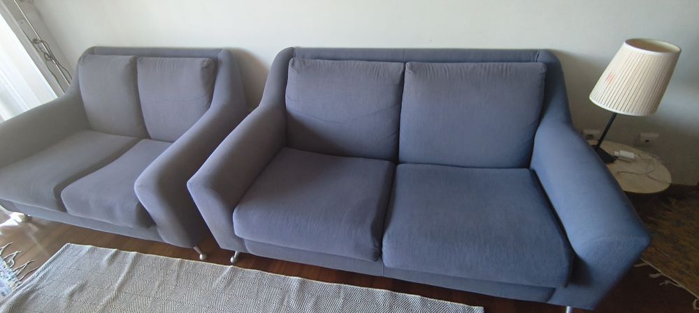 Sofá 3 lugares azul