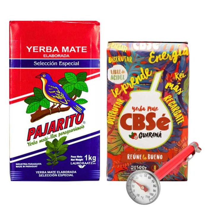 Zestaw Yerba Mate Pajarito Especial CBSe Guarana + Termometr
