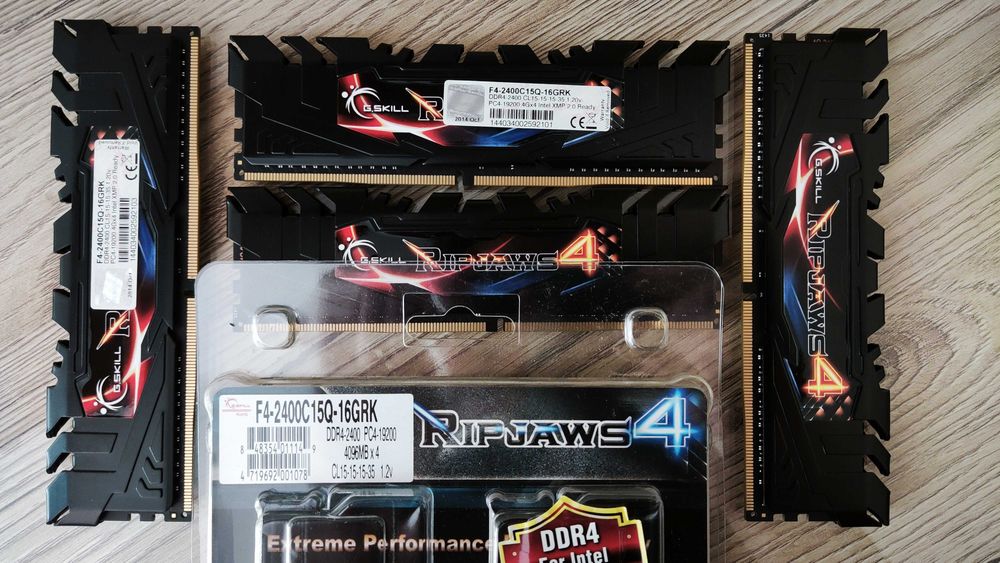 Memória RAM G.SKILL Ripjaws 4 DDR4 16GB (4x4GB) 2400MHz CL15