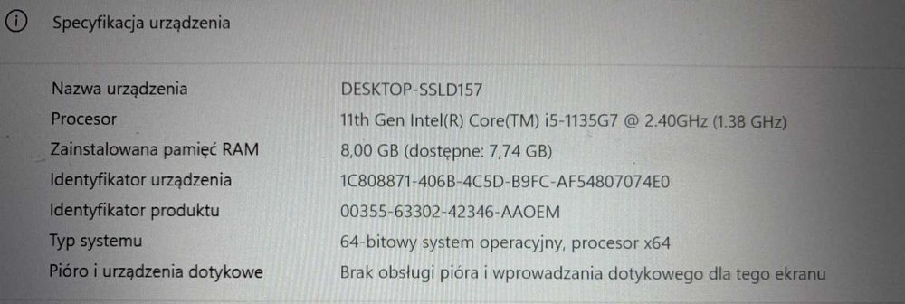 Laptop Dell latitude 3420 14"