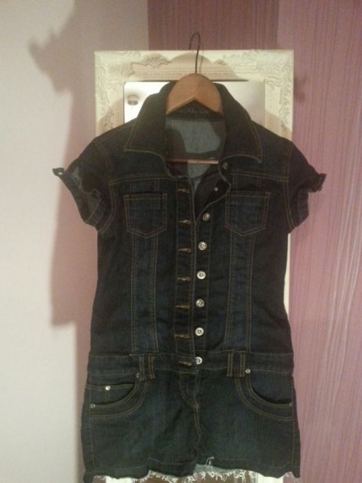 Jeans mini sukienka, szmizjerka. C&A.