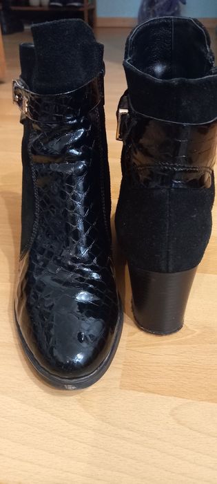 Ботиночки лак  замш