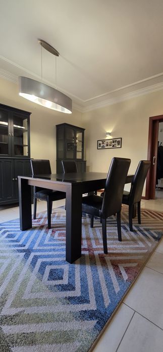 Mesa Moderna Preta - Madeira Maciça