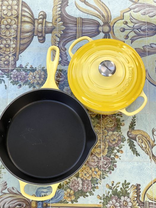 Conjunto Frigideira e Panela Amarelas Le Creuset