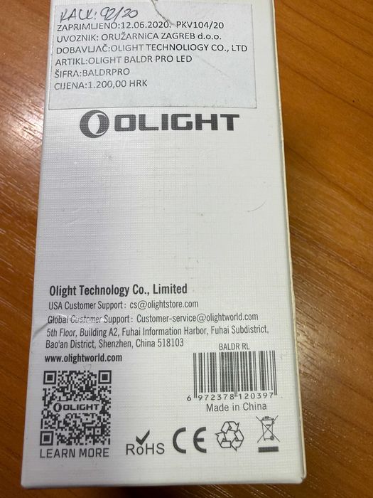 Ліхтар для зброї з ЛЦВ Olight Baldr RL для АК, AR15 на пікатінні