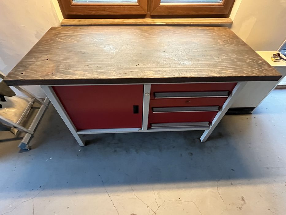 Stol warsztatowy, metalowy, 150x70cm