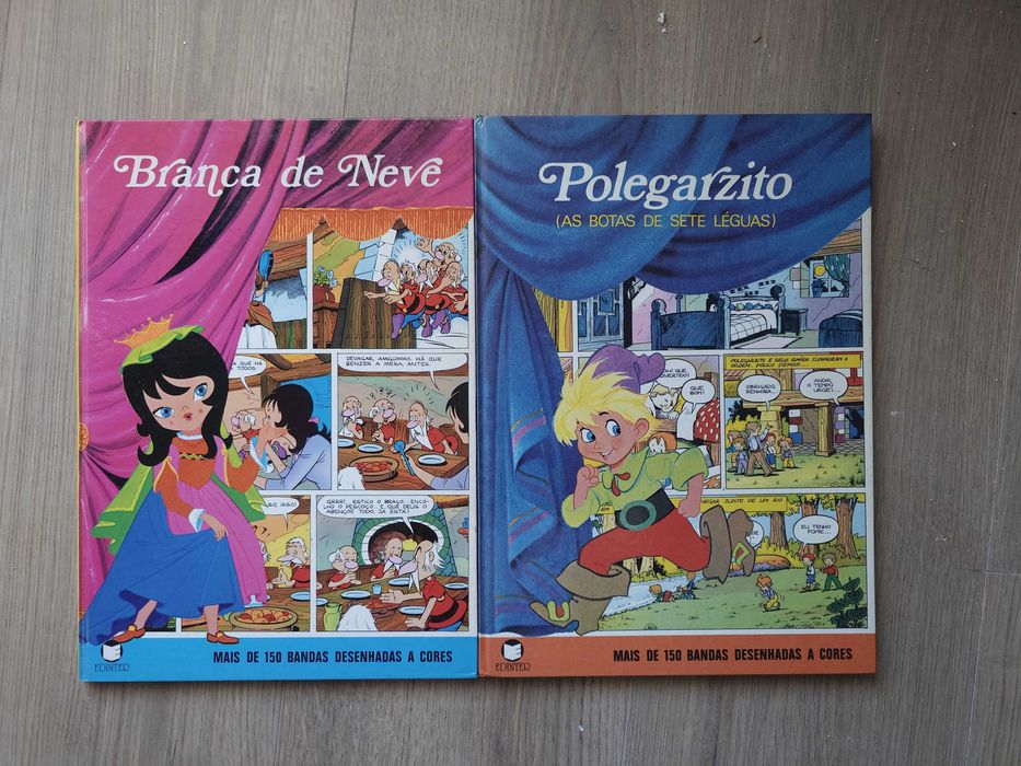 Livros BD “Polegarzito (As botas de sete léguas)” e “Branca de Neve”