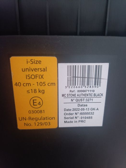 Fotelik samochodowy Maxi Cosi I-size z baza