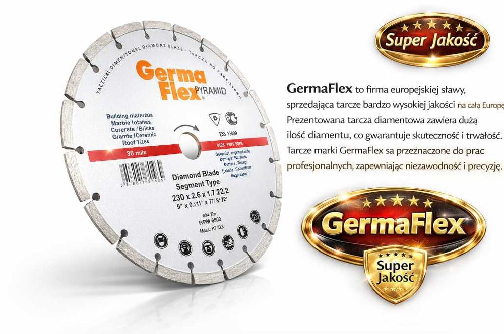 Tarcza diamentowa 230 mm beton gres kostka segmentowa szlifierka