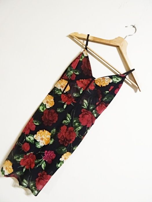 Sukienka kwiaty Missguided 34 XS siateczka na ramiączkach