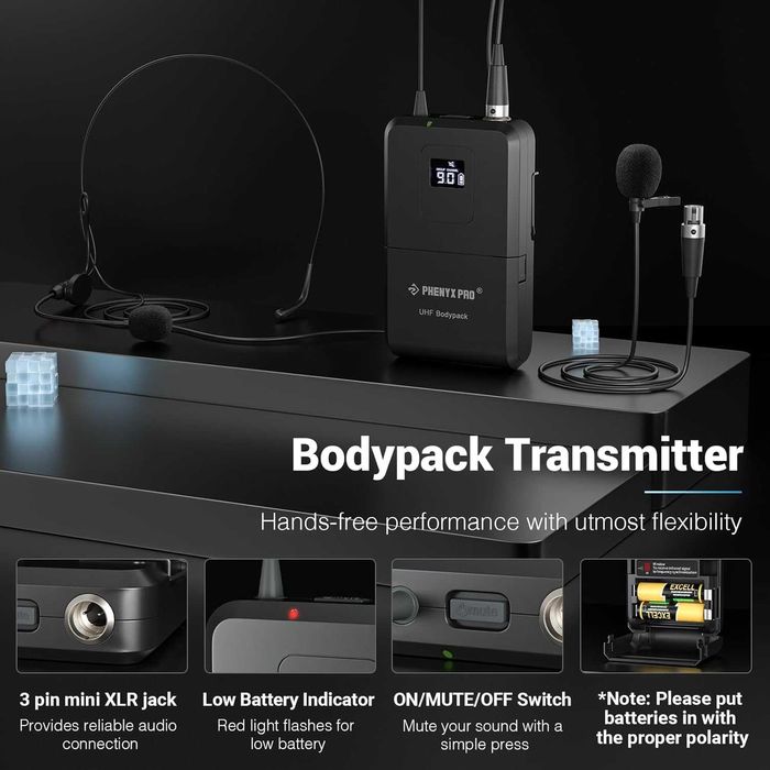 Zestaw mikrofonów bezprzewodowych Phenyx Pro PTU-7000B
