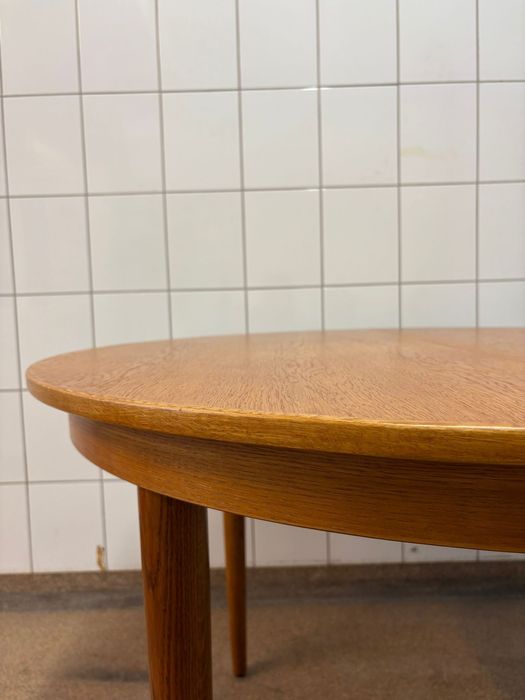 Stół okrągły dębowy rozkładany lata 60 vintage